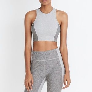 Athena crop top from Outdoor Voices in Dove/Ash